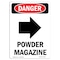 Signmission OSHA Danger Sign, Powder Magazine Right, 14in X 10in Decal, 10" W, 14" L, Portrait OS-DS-D-1014-V-2261 - alternate 1